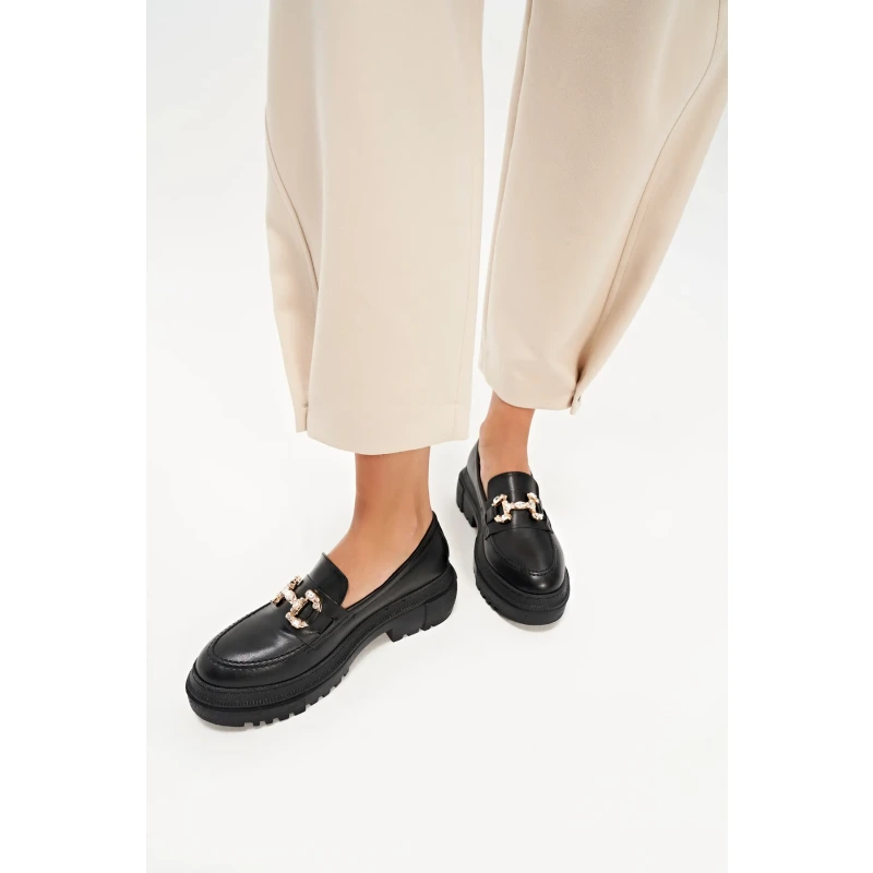 Siyah Yaya Kadın Loafer