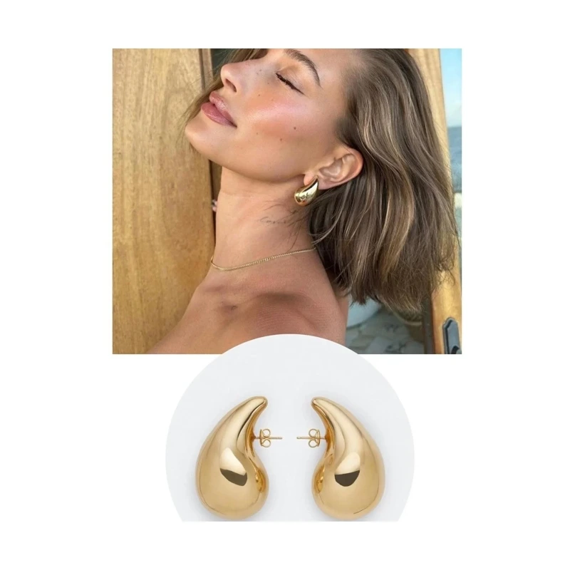 Kadın Bottega Gözyaşı Damlası Mode Gold Küpe
