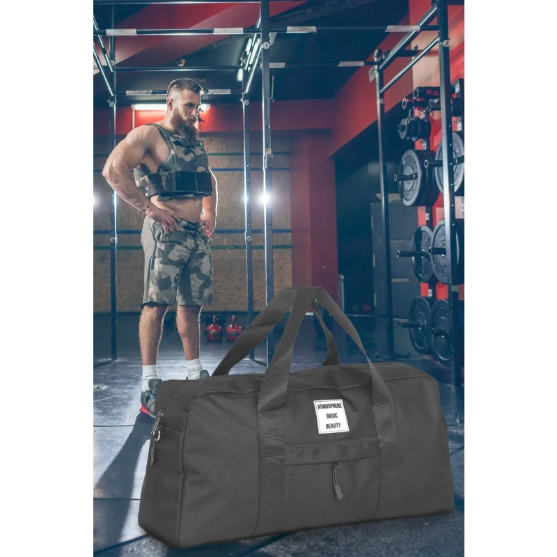 Orijinal Unisex 2 Bölmeli Önü Fermuarlı Uzun Askılı Geniş Hacimli Seyahat Gym Fitness Spor Çantası