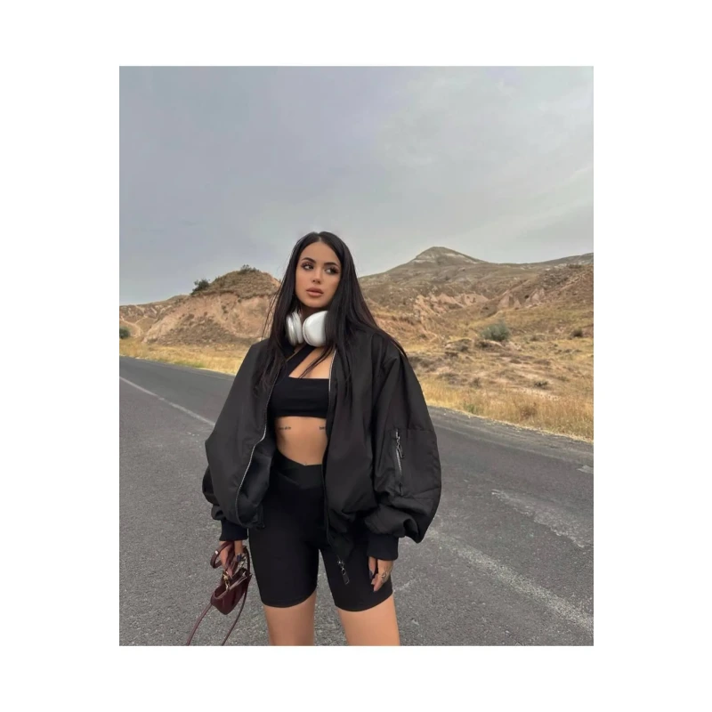 Mevsimlik Astarlı Unisex Bomber Ceket
