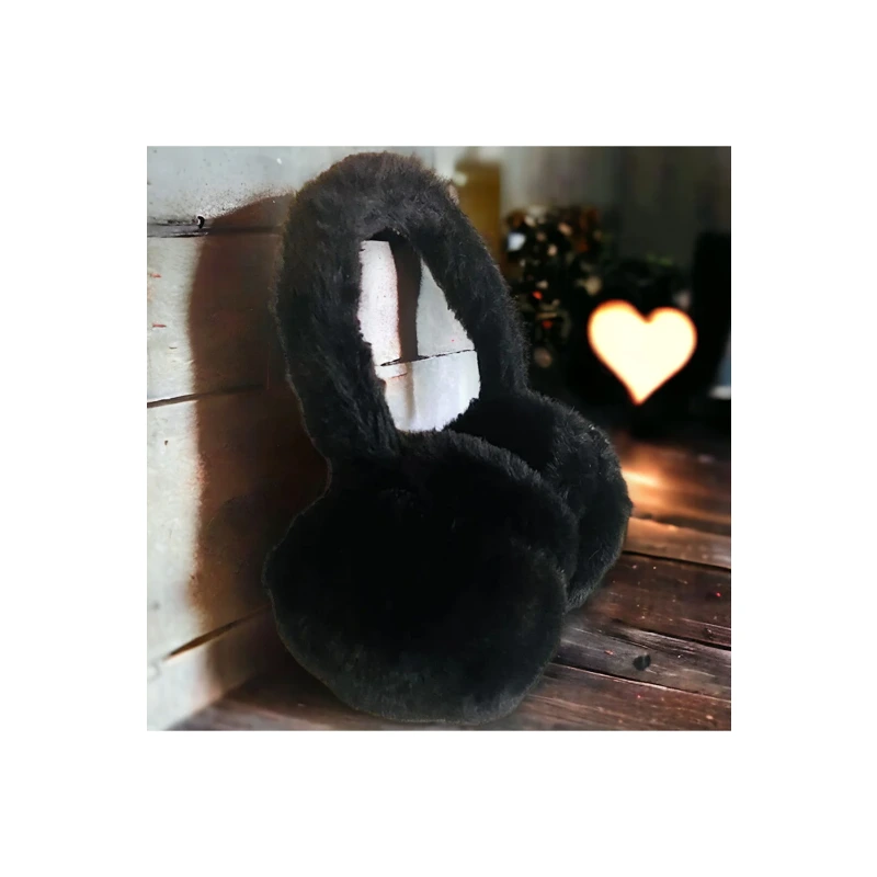 Kışlık Peluş Kulaklık Siyah Peluş Kulaklık Siyah