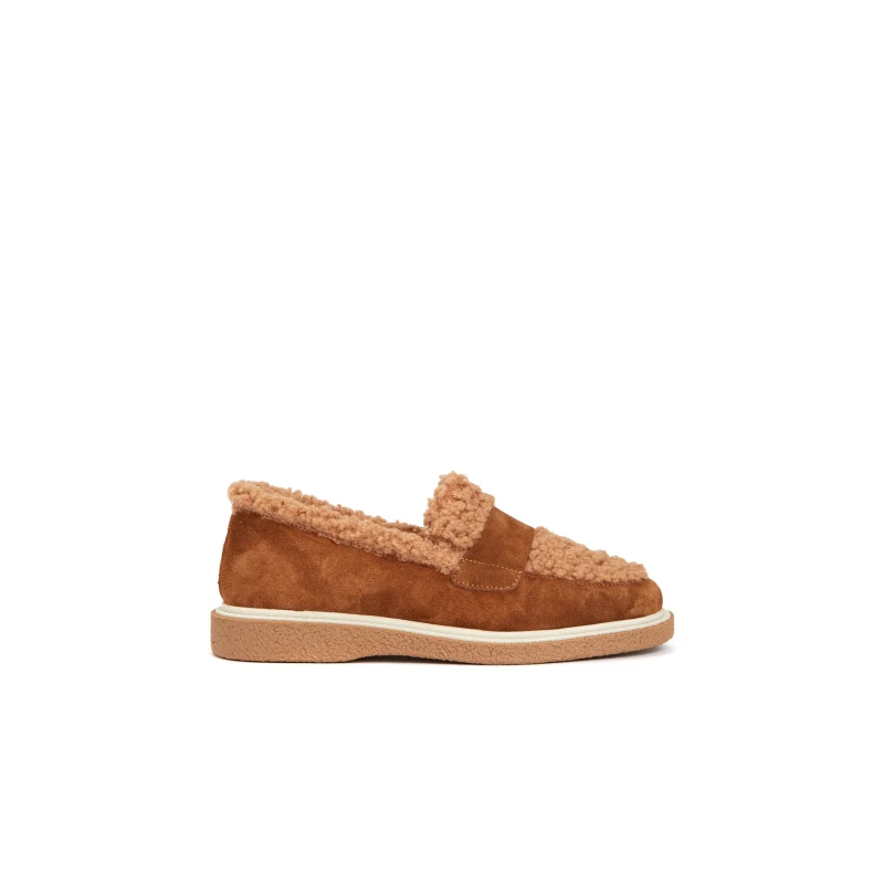 Taba Kadın Süet Loafer
